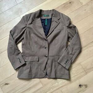 Ralph Lauren Houndstooth Blazer in Brown